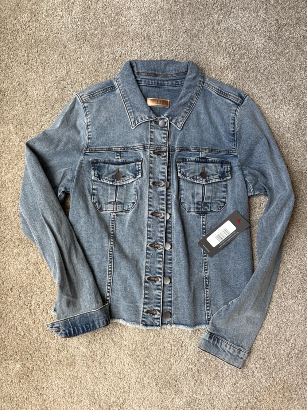 Kut from the Kloth Light Blue Denim Jacket with Button Front